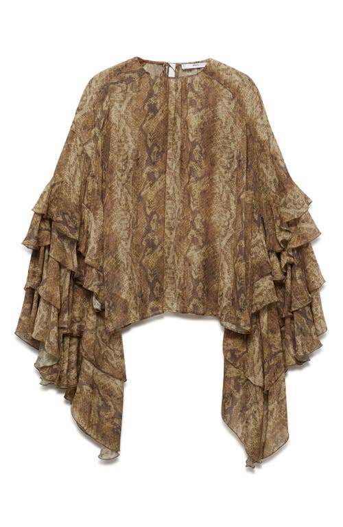 MANGO MANGO CAROLA TIERED BELL SLEEVE CHIFFON TOP