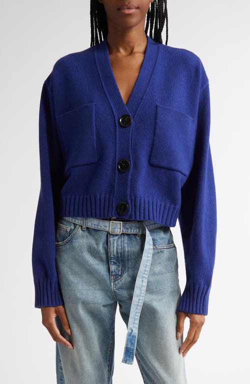 Proenza Schouler Sofia Oversize Cashmere Crop Cardigan In Cobalt