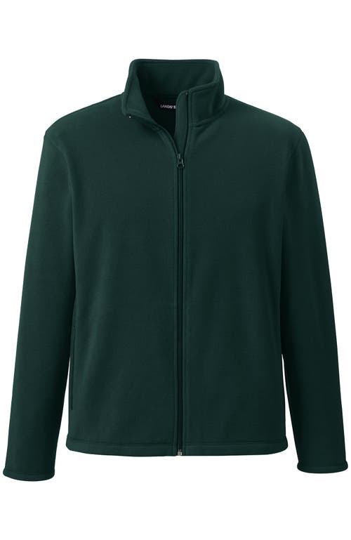 Shop Lands' End Full-zip Mid-weight Fleece Jacket In Evergreen