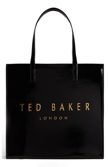 Ted Baker London Crinkon Faux Leather Tote In Black