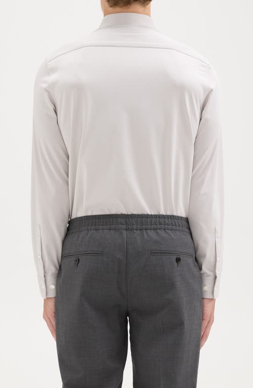 Theory Sylvain Nd Structure Knit Button-up Shirt In Soft Grey