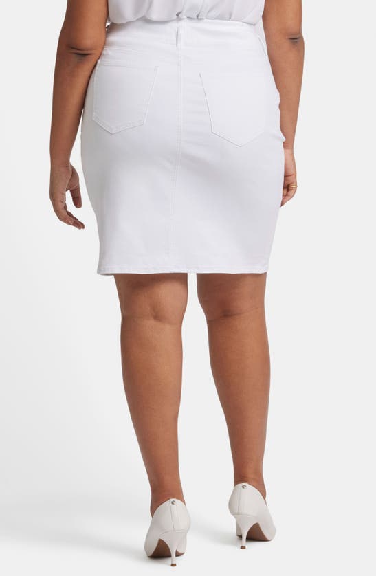 Shop Nydj Hollywood Pencil Denim Skirt In Optic White
