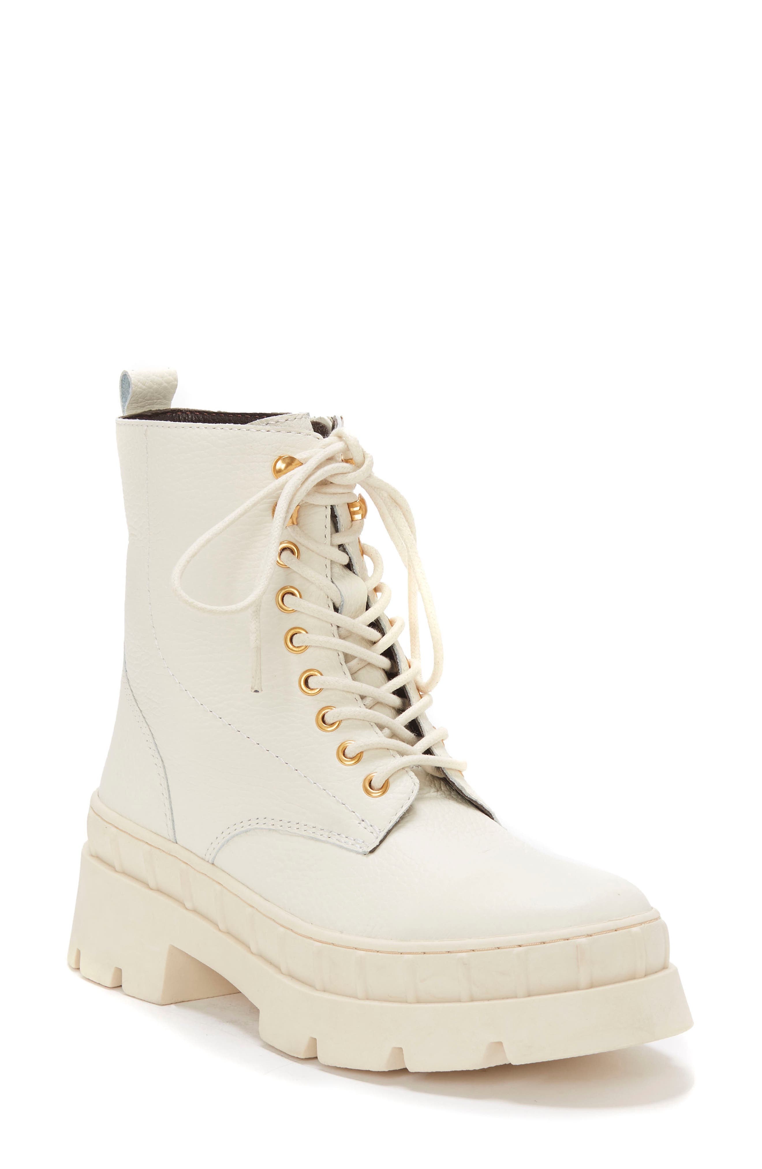 all white combat boots