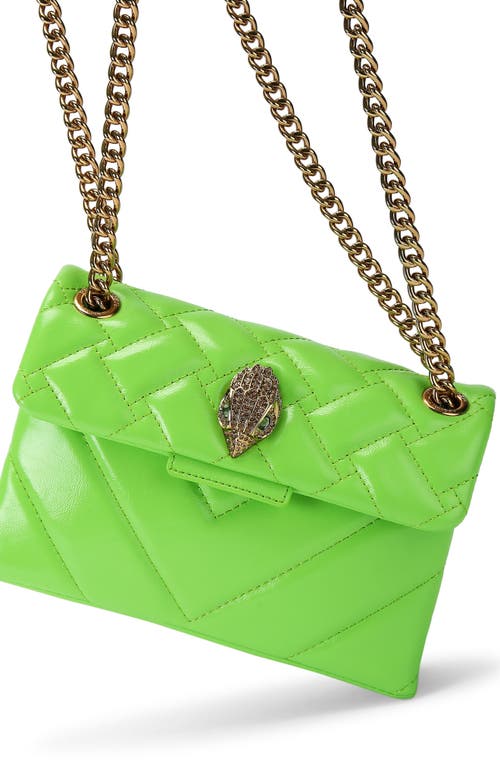 Shop Kurt Geiger London Mini Kensington Quilted Leather Convertible Crossbody Bag In Green