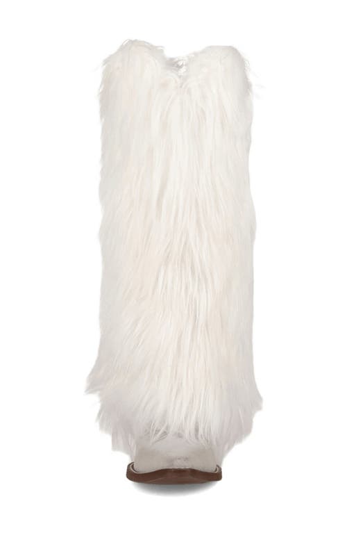Dingo Snuggle Faux Fur Western Boot In White