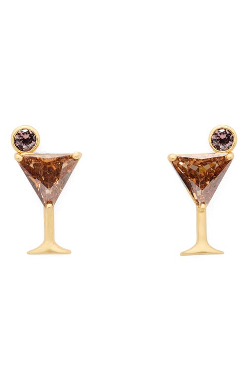 Shop Kate Spade New York Martini Stud Earrings In Champagne