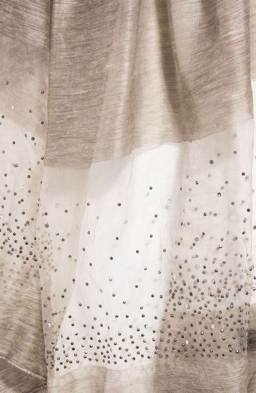 Saachi Crystal Embellished Silk & Wool Scarf In Beige