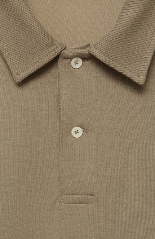 Shop Mango Regular Fit Chunky Knit Polo In Olive Green