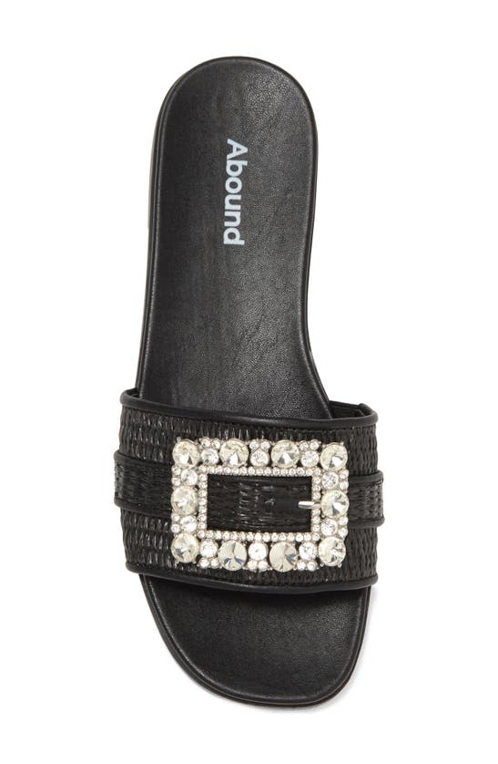 Shop Abound Kayde Jeweled Slide Sandal In Black Raffia