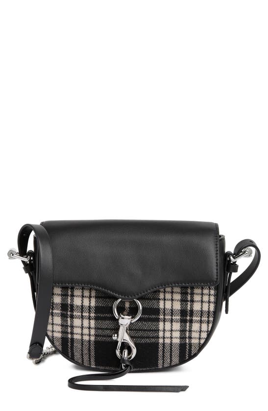 Rebecca Minkoff Megan Mini Saddle Crossbody Bag In Wht/ Blk ModeSens