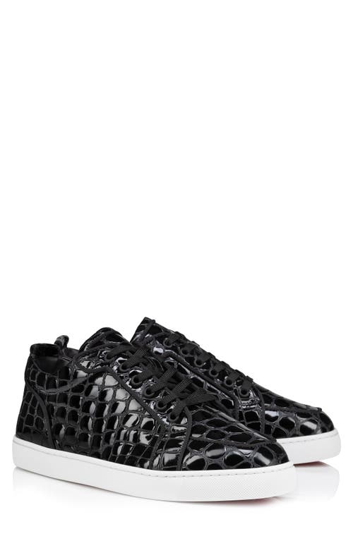 Shop Christian Louboutin Rantulow Orlato Croc Embossed Patent Leather Sneaker In Black