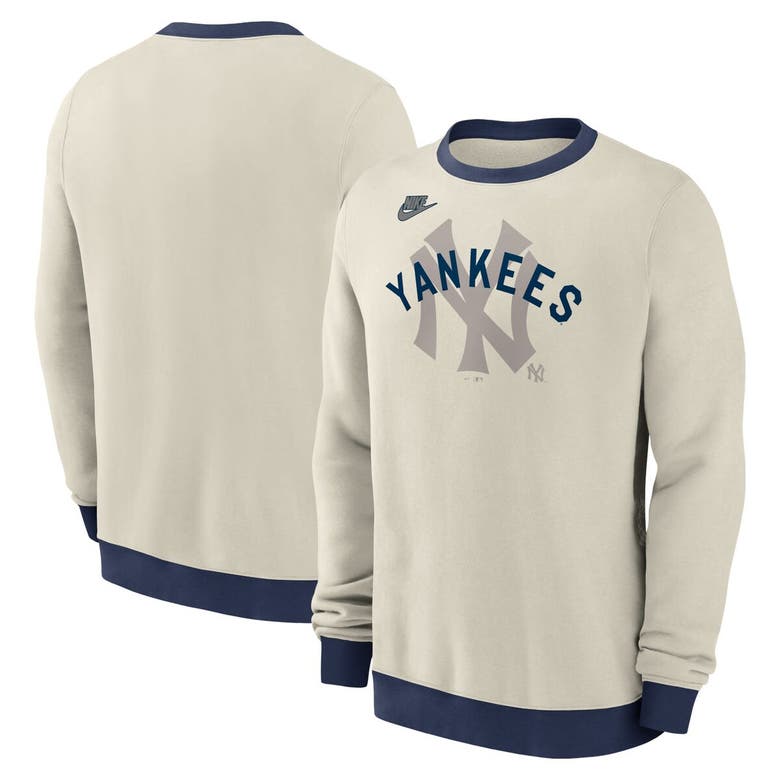 Shop Nike Cream New York Yankees Cooperstown Collection Fleece Pullover Sweatshirt