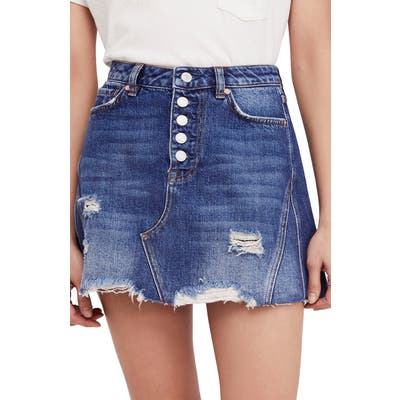 We The Free By Free People Denim A-Line Skirt, Blue