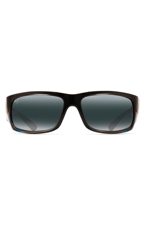 Maui Jim World Cup 64mm Polarized Oversize Sport Sunglasses In Black