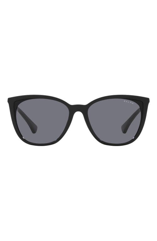 RALPH 55mm Cat Eye Sunglasses in Shiny Black at Nordstrom
