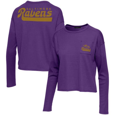 Women's Baltimore Ravens Touch Purple Plus Size Curve Touchdown Half-Sleeve  T-Shirt