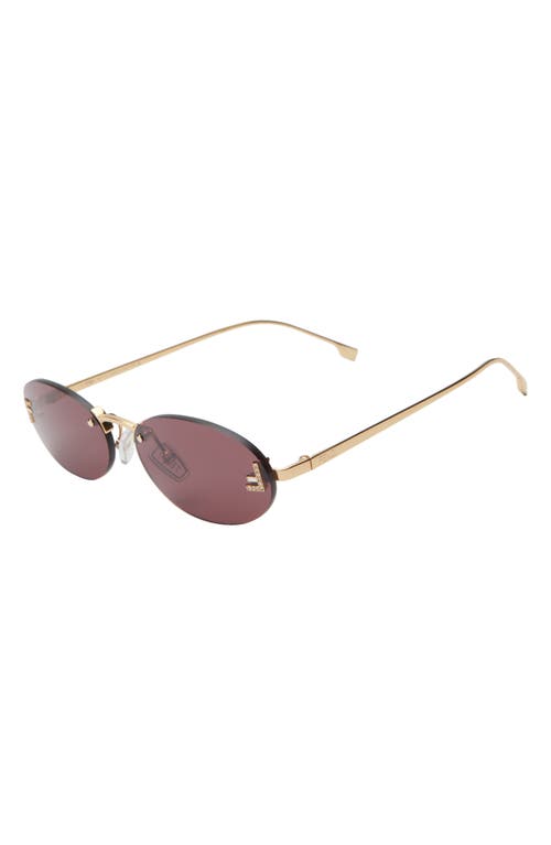 Shop Fendi ' First 54mm Oval Sunglasses In Shiny Endura Gold/violet