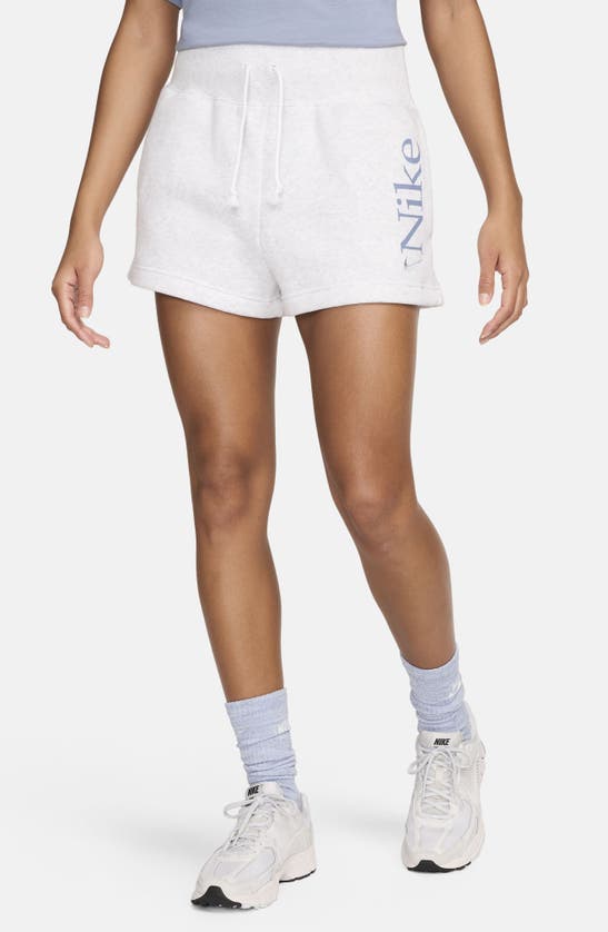 Shop Nike Phoenix Fleece Shorts In Birch Heather/ashen Slate