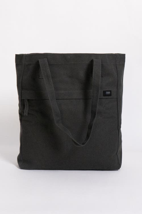 Terra Thread Organic Cotton Canvas Work Tote Bag In Charcoal Grey