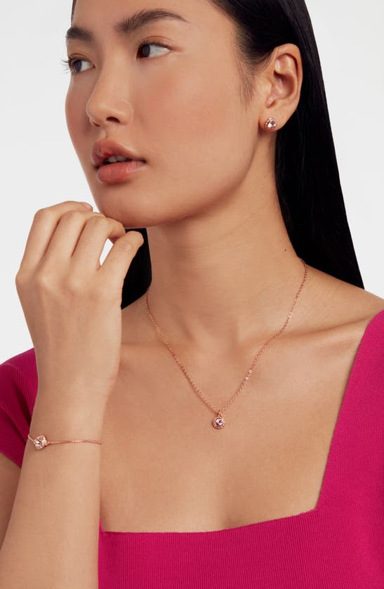 Ted Baker Soletia: Solitaire Sparkle Crystal Stud Earrings In Rose Gold Tone Vint Rose Crys
