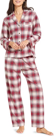 EBERJEY Checked cotton-flannel pajama set
