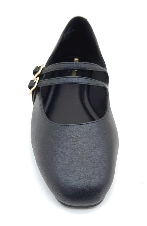 Shop Kenneth Cole Mackenzie Mary Jane Flat In Black Leather