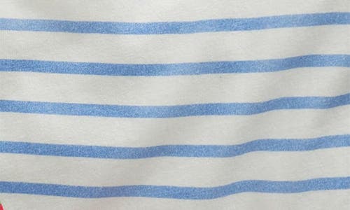 Shop Mini Boden Kids' Stripe Strawberry Pocket Appliqué Long Sleeve Cotton T-shirt In Blue/ivory Strawberry