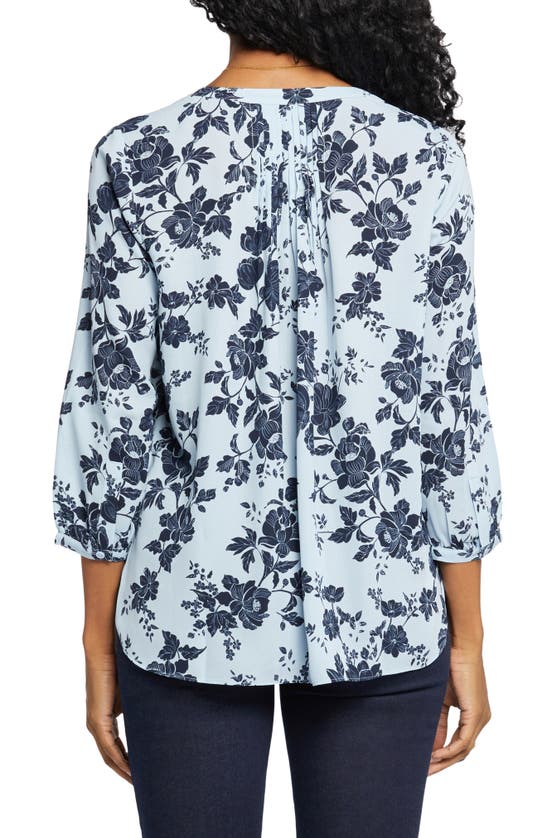 Nydj High-low Crepe Blouse In Rosemary Petals