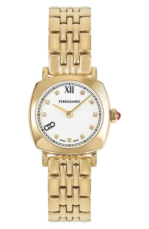 FERRAGAMO Soft Square Bracelet Watch, 23mm in Ip Yellow Gold at Nordstrom
