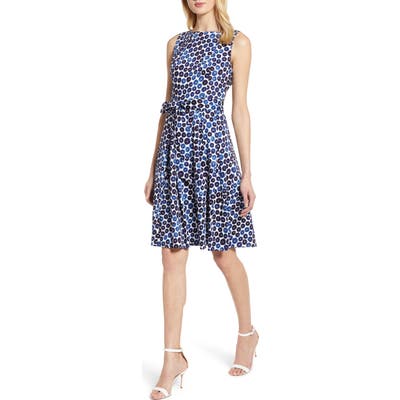 Anne Klein Neroli Print Fit & Flare Dress, White