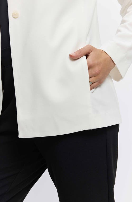 Foxcroft Morgan Crepe Knit Blazer In Ecru