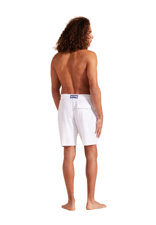 Shop Vilebrequin Solid Organic Terry Bermuda Short In Blanc