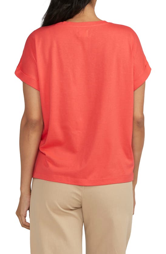 Jag Jeans Jag Drapey Cuff Cotton & Modal T-shirt In Salsa