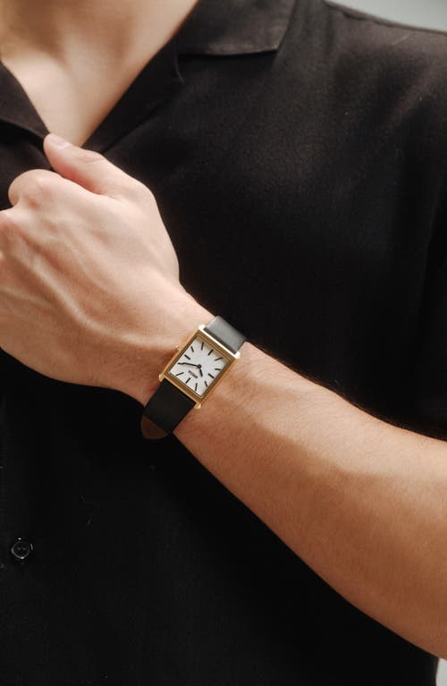 Breda Virgil Leather Strap Watch, 26mm In Gold/black/ivory