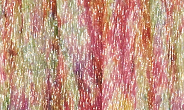 Dress The Population Lorain Abstract Print Metallic Tiered Gown In Bright Fuchsia Multi