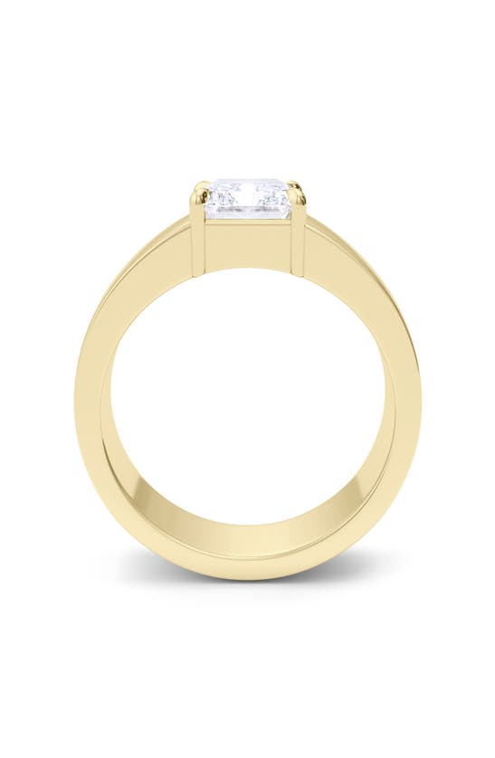 Shop Hautecarat Radiant Cut Lab Created Diamond Band Ring In 18k Yellow Gold