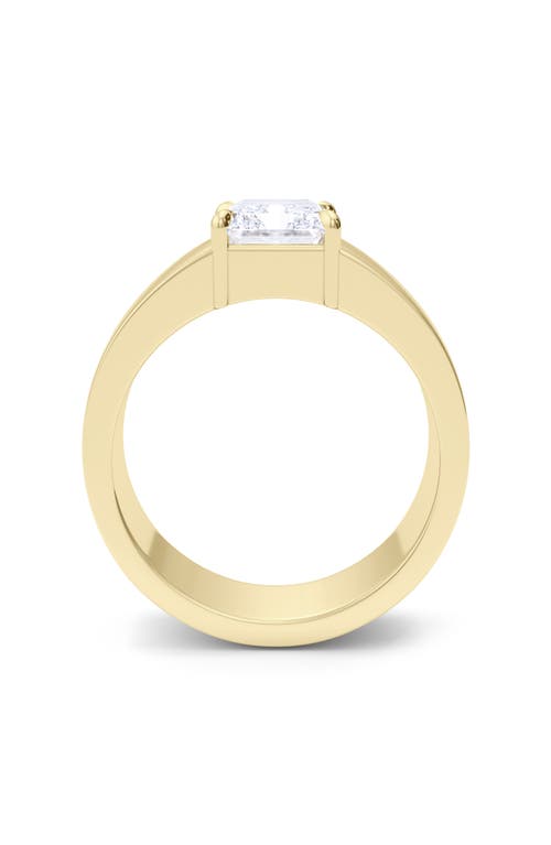 Hautecarat Radiant Cut Cigar Lab Created Diamond Ring In 2.00ctw 18k Yellow Gold