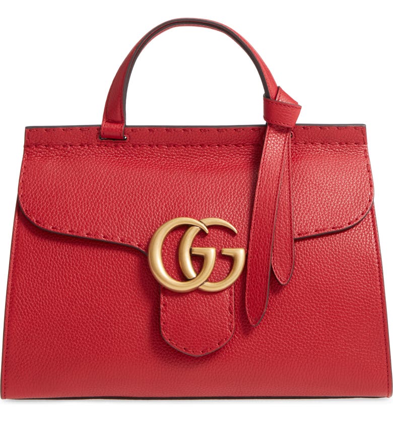 Gucci GG Marmont Top Handle Leather Satchel | Nordstrom