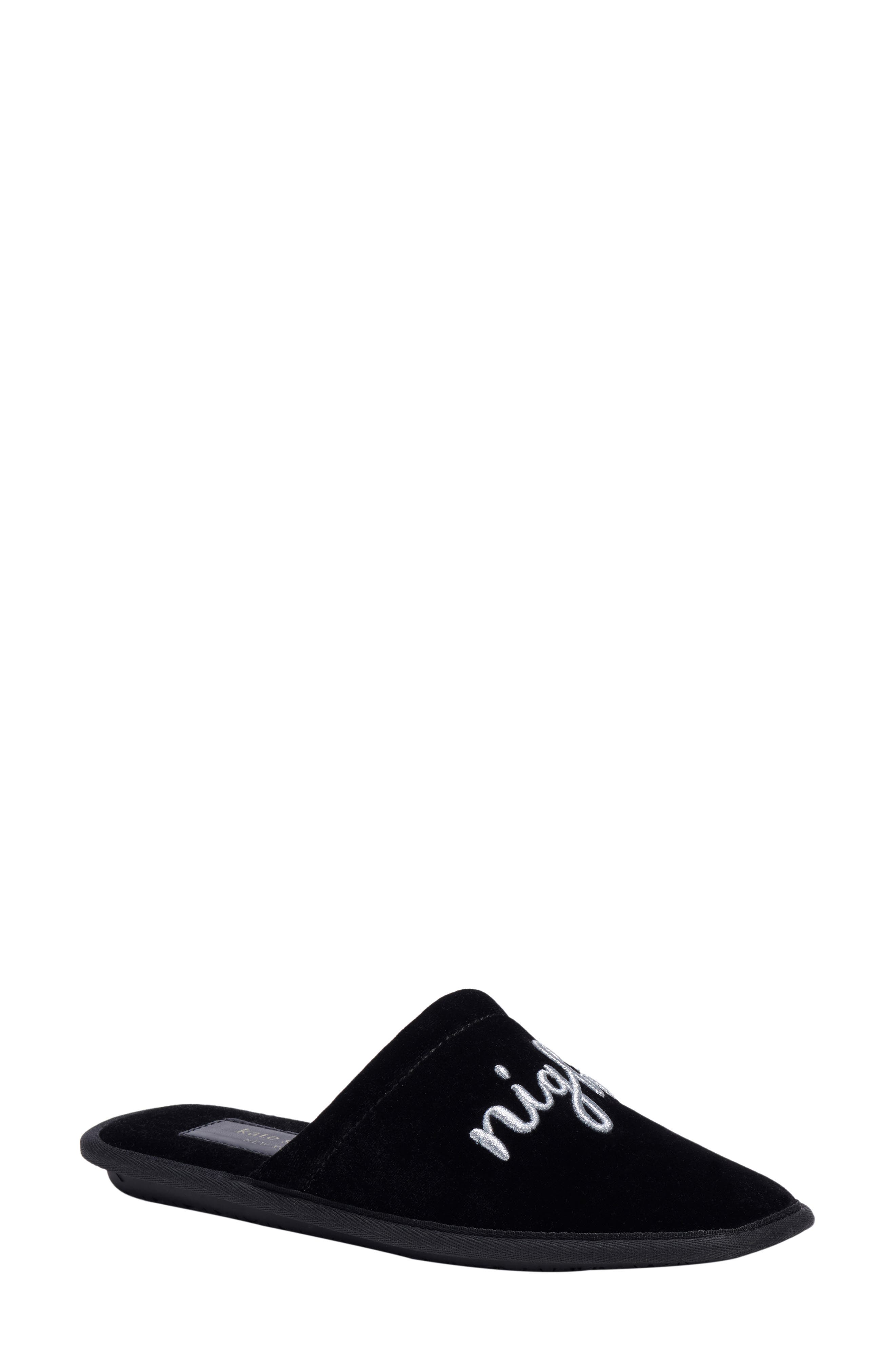 kate spade black slippers