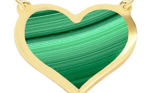 Shop House Of Frosted Heart Pendant Necklace In Gold/malachite
