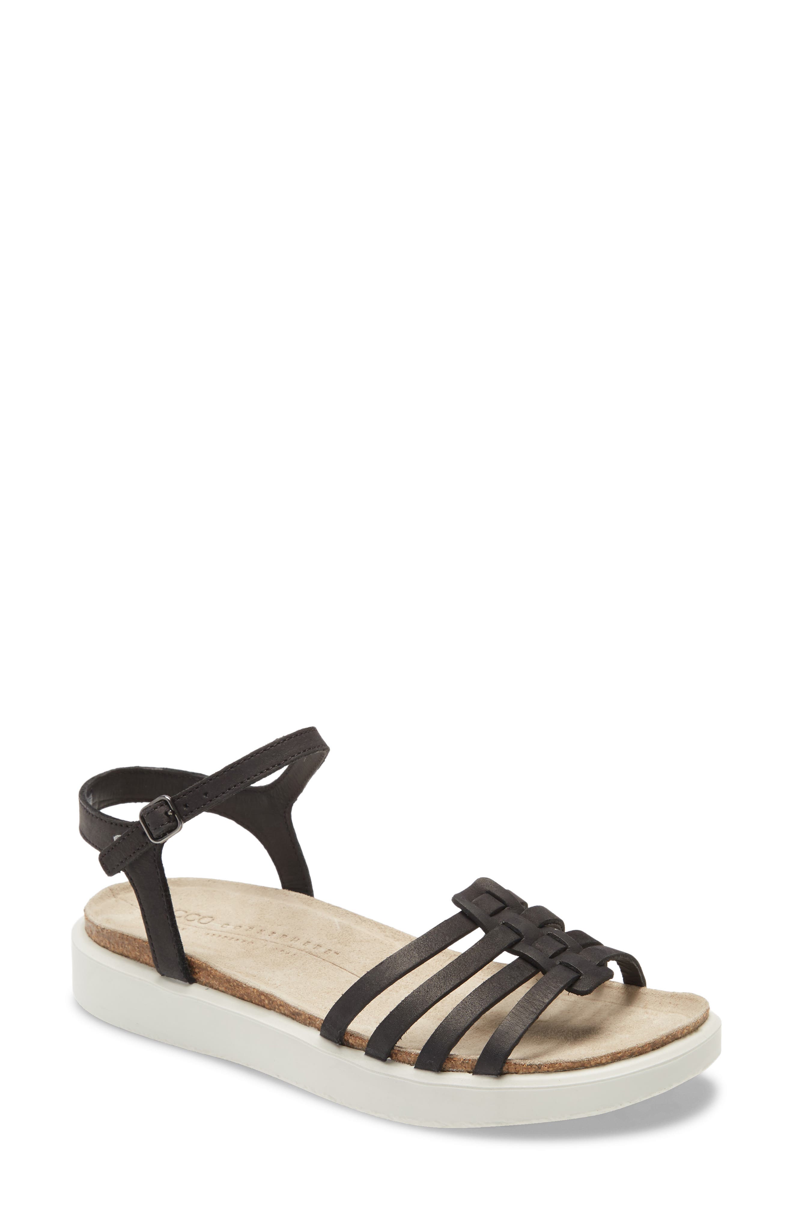 ecco corksphere women's strappy sandals