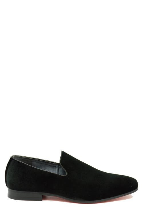 La Milano Alex Velvet Loafer In Black