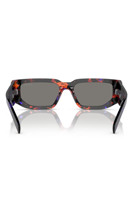 Shop Prada 55mm Rectangular Polarized Sunglasses In Abstract Orange