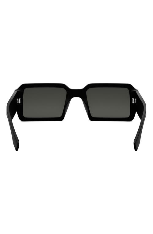 Shop Fendi 'graphy 52mm Geometric Sunglasses In Matte Black/smoke