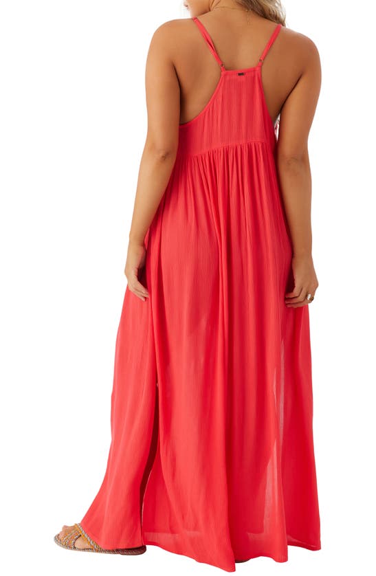Shop O'neill Mel Semisheer Maxi Cover-up Dress In Bittersweet