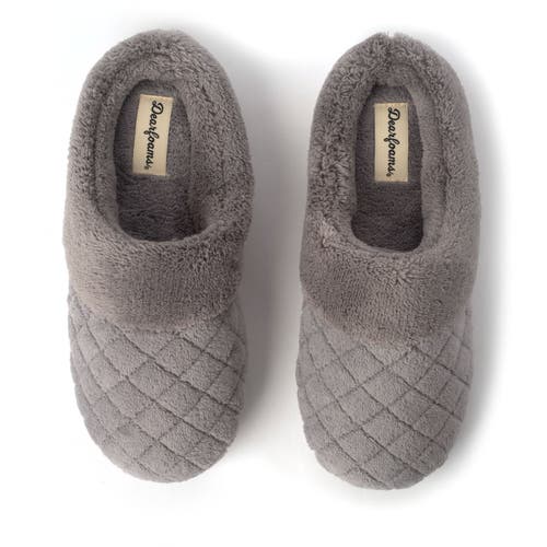Dearfoams Libby Quilted Terry Clog Slipper In Medium Grey