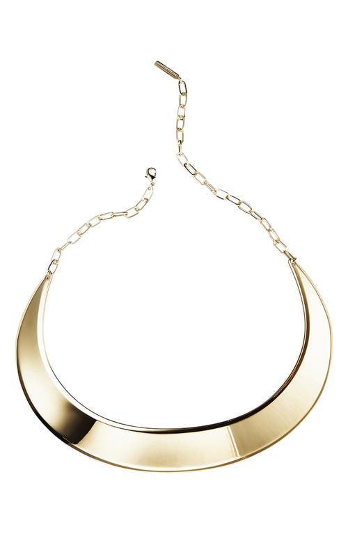 Lafayette 148 New York Lune Brass Collar Necklace in Pale Gold