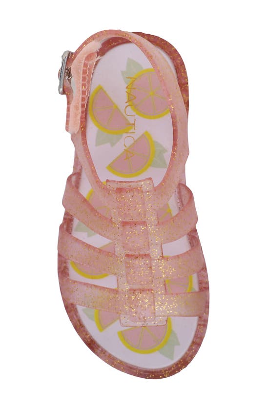 Shop Nautica Kids' Glitter Jelly Sandal In Clear/ Pink/ Gold