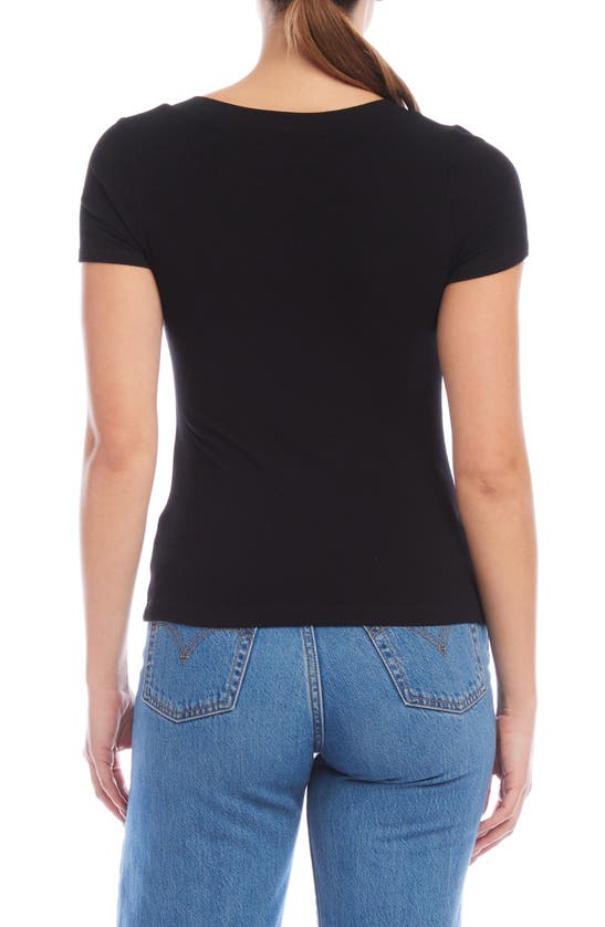 Shop Fifteen Twenty Mindy Square Neck Rib Top In Black