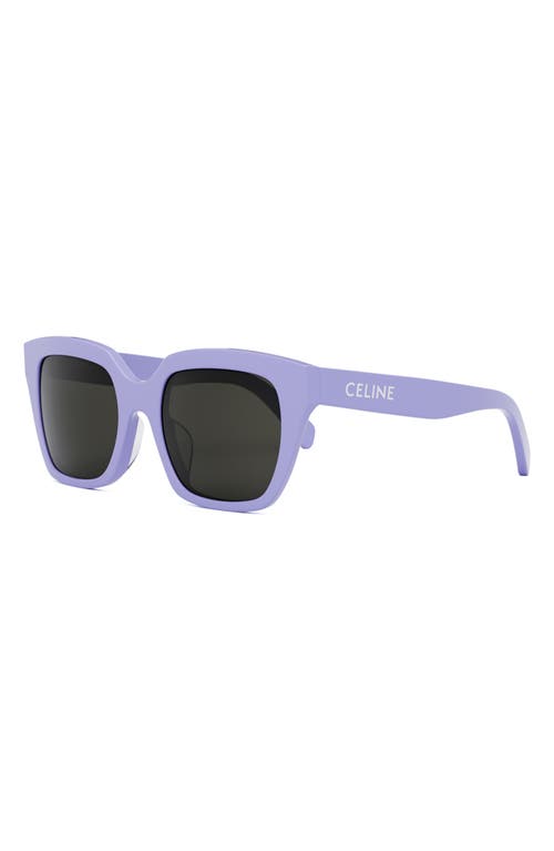 Shop Celine Monochroms 56mm Square Sunglasses In Shiny Lilac/smoke